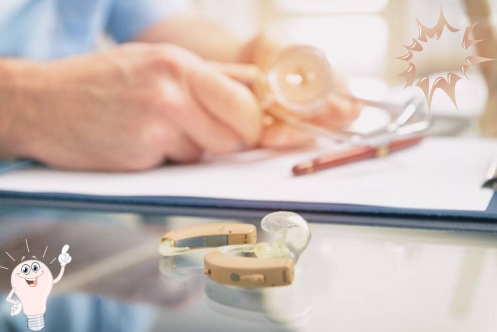 أسباب ضعف السمع عند الأطفال: صورة سماعة طبية موضوعة على المنضدة 